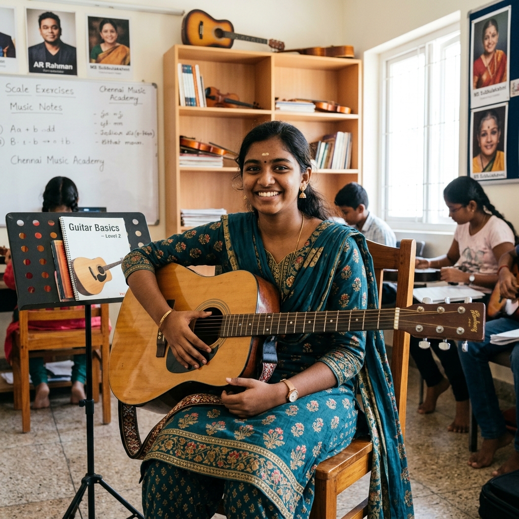 Tamil Guitar Student